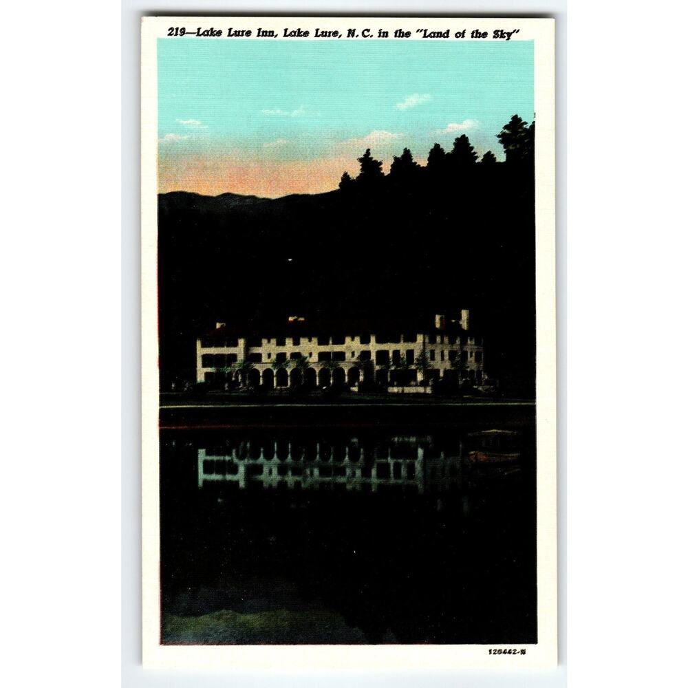 Lake Lure Inn North Carolina Linen Postcard Land Of The Blue Ridge Mountains